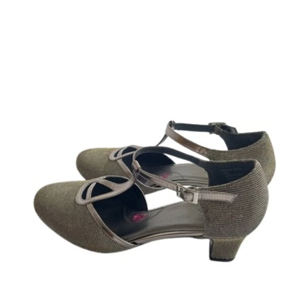 Ross Hommerson Womens Heidi T Strap Pumps Silver Iridescent Glitter 9M - Picture 4 of 6